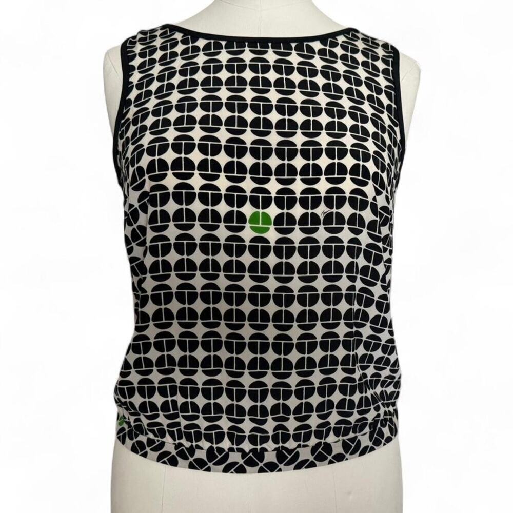 Trina Turk Ladybug print pattern silk black and white blouse (size S) 256